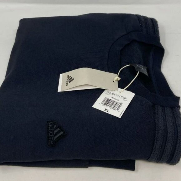 Women's adidas Coze 3-Stripes Crewneck Sweatshirt Color: Black Size: X LARGE - Picture 3 of 5